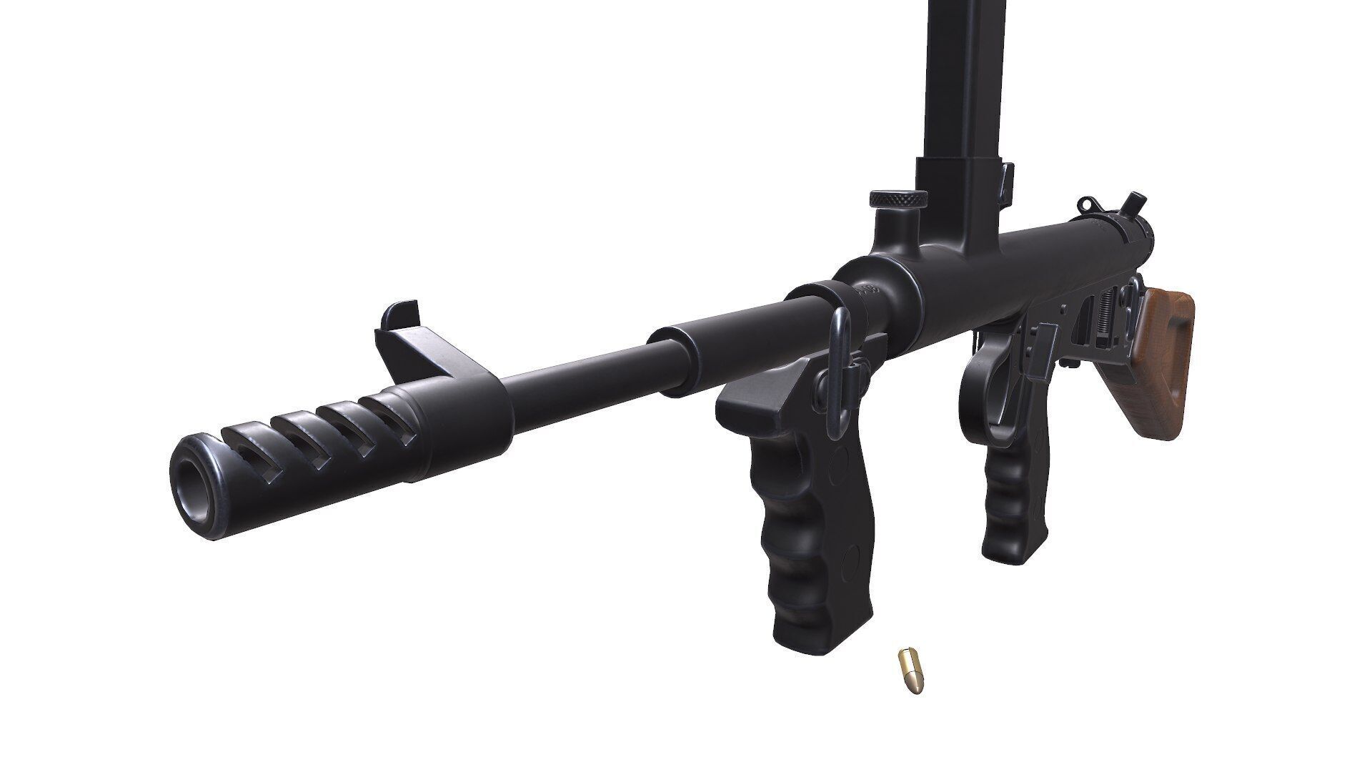 Owen Gun MK 2 Low Poly PBR Low-poly 3D model_18