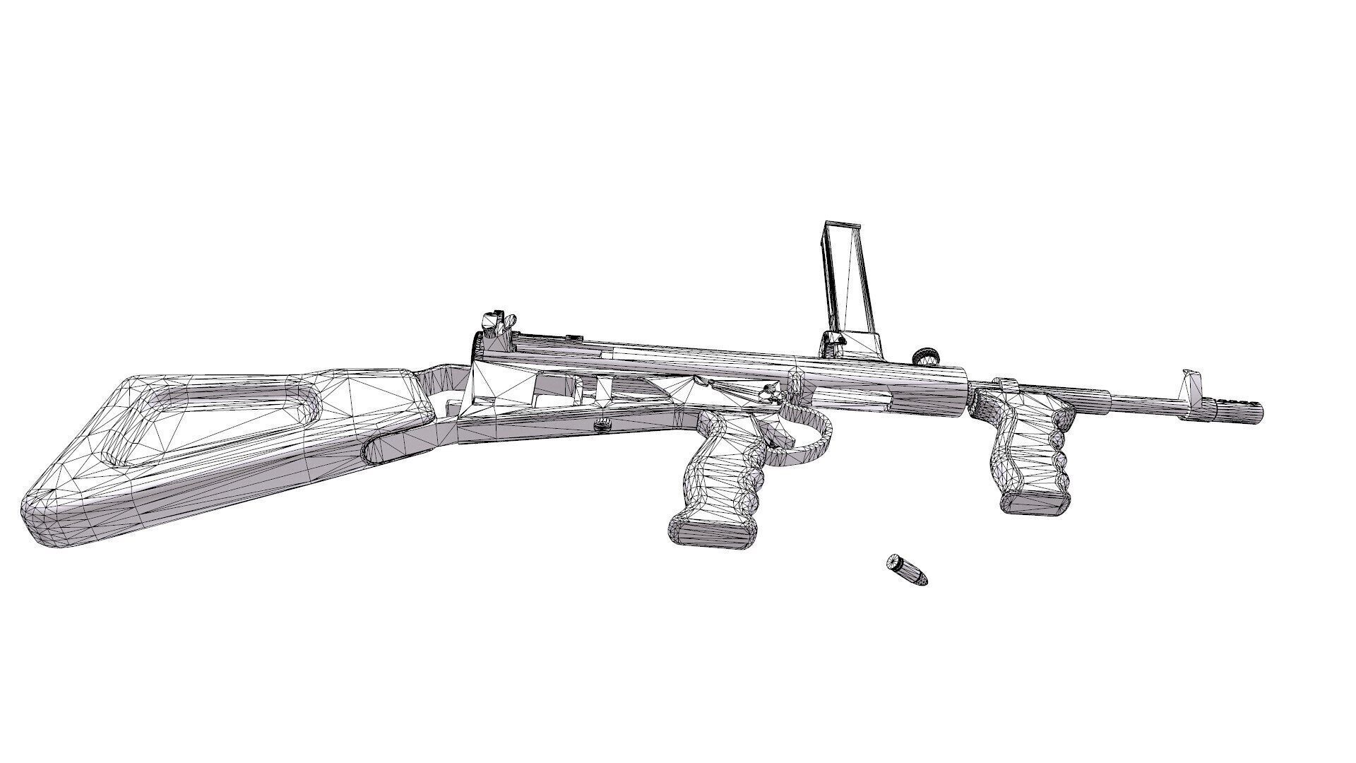 Owen Gun MK 2 Low Poly PBR Low-poly 3D model_26