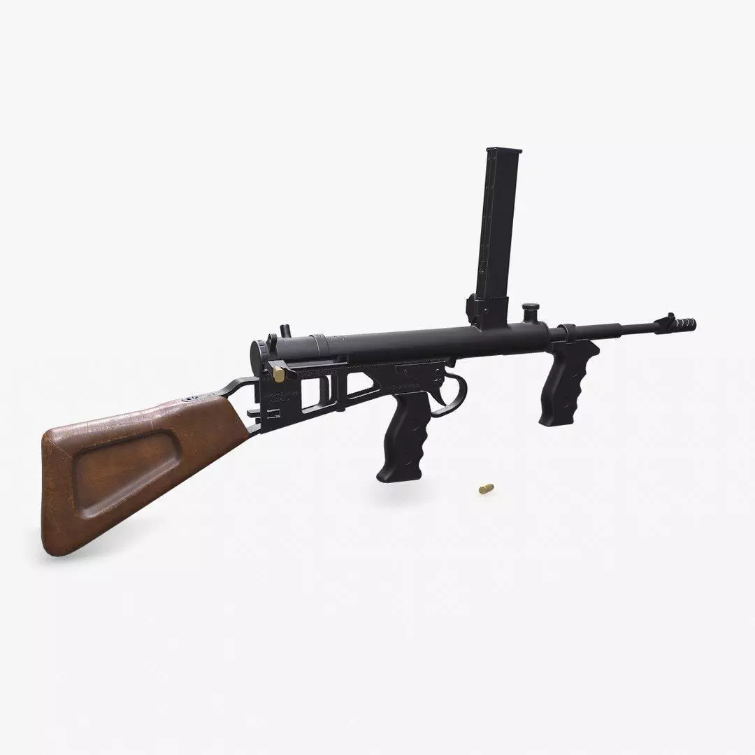 Owen Gun MK 2 Low Poly PBR Low-poly 3D model_0