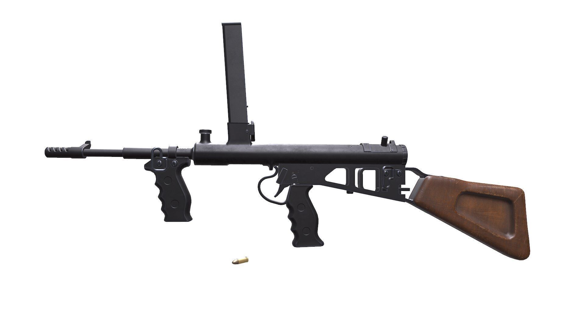 Owen Gun MK 2 Low Poly PBR Low-poly 3D model_20