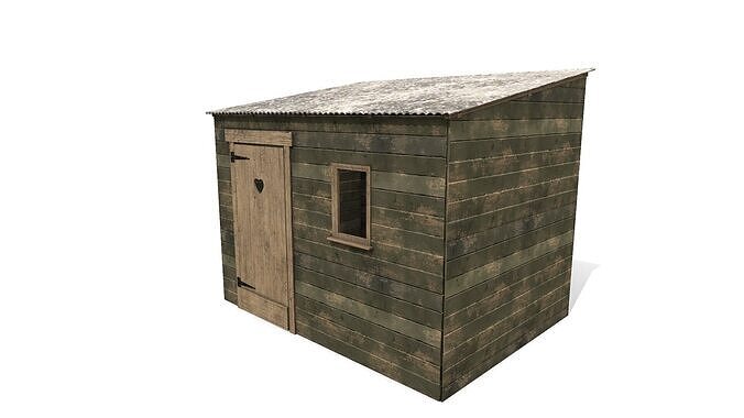 Old Wooden Shed Low-poly PBR Low-poly 3D model 4