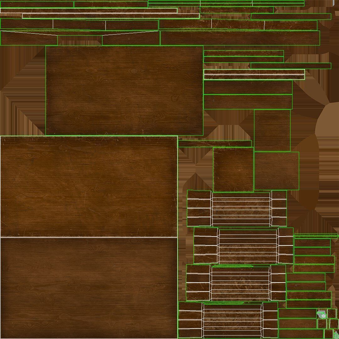 Old Wooden Desk Low-poly PBR Low-poly 3D model_19