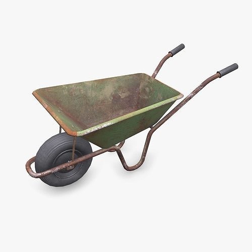Old Wheelbarrow Low-Poly PBR Low-poly 3D model