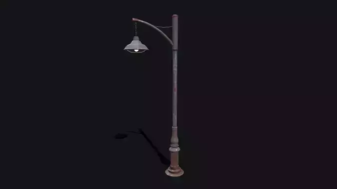 Old Rusty Lamp Post Low-poly PBR Low-poly 3D model