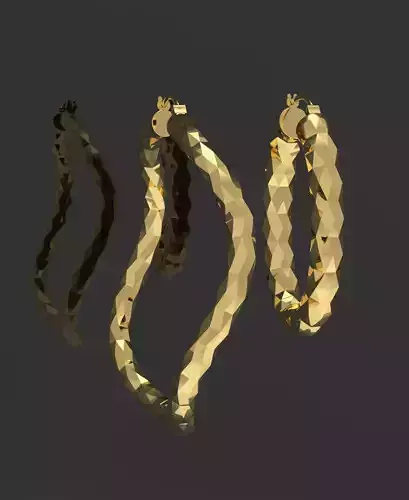 Earrings carved surfaces 