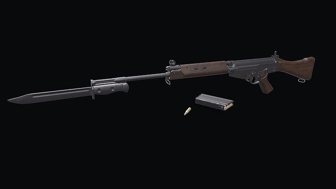 L1A1 SLR Self-Loading Rifle Low-poly PBR Low-poly 3D model