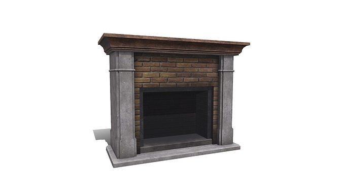 Fireplace Low-poly PBR Free low-poly 3D model