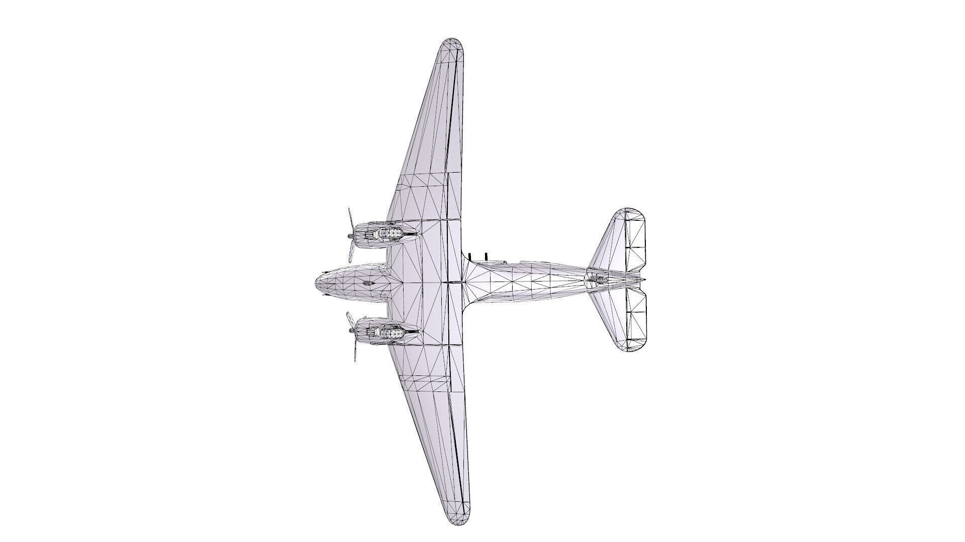 Douglas AC-47 Spooky Gunship Low Poly PBR Low-poly 3D model_35
