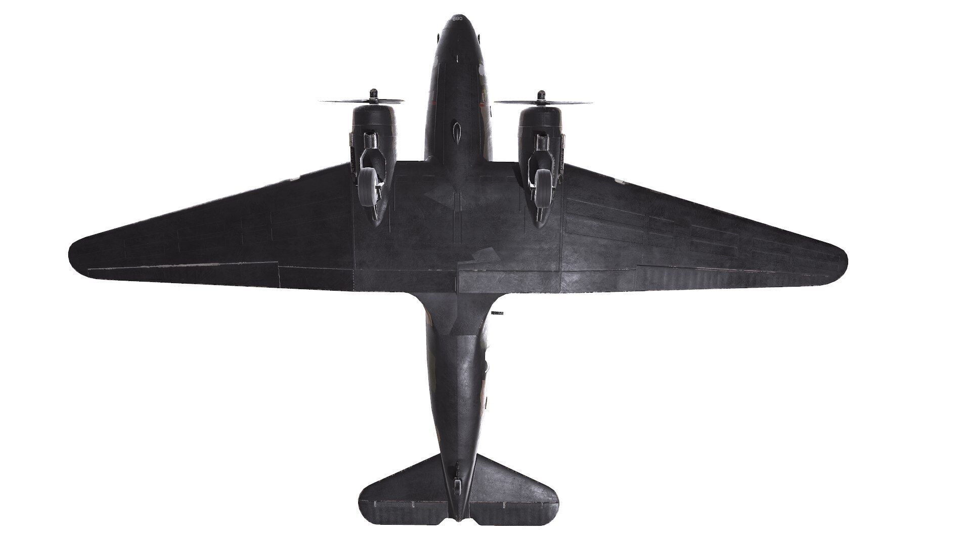 Douglas AC-47 Spooky Gunship Low Poly PBR Low-poly 3D model_30