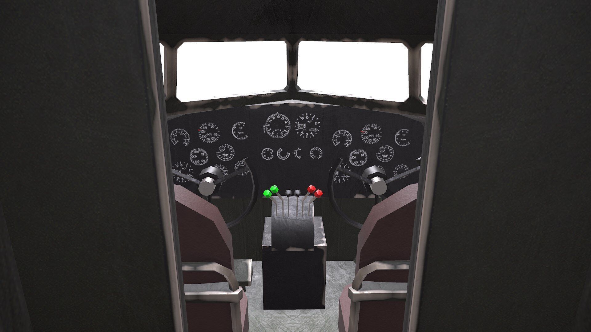 Douglas AC-47 Spooky Gunship Low Poly PBR Low-poly 3D model_7