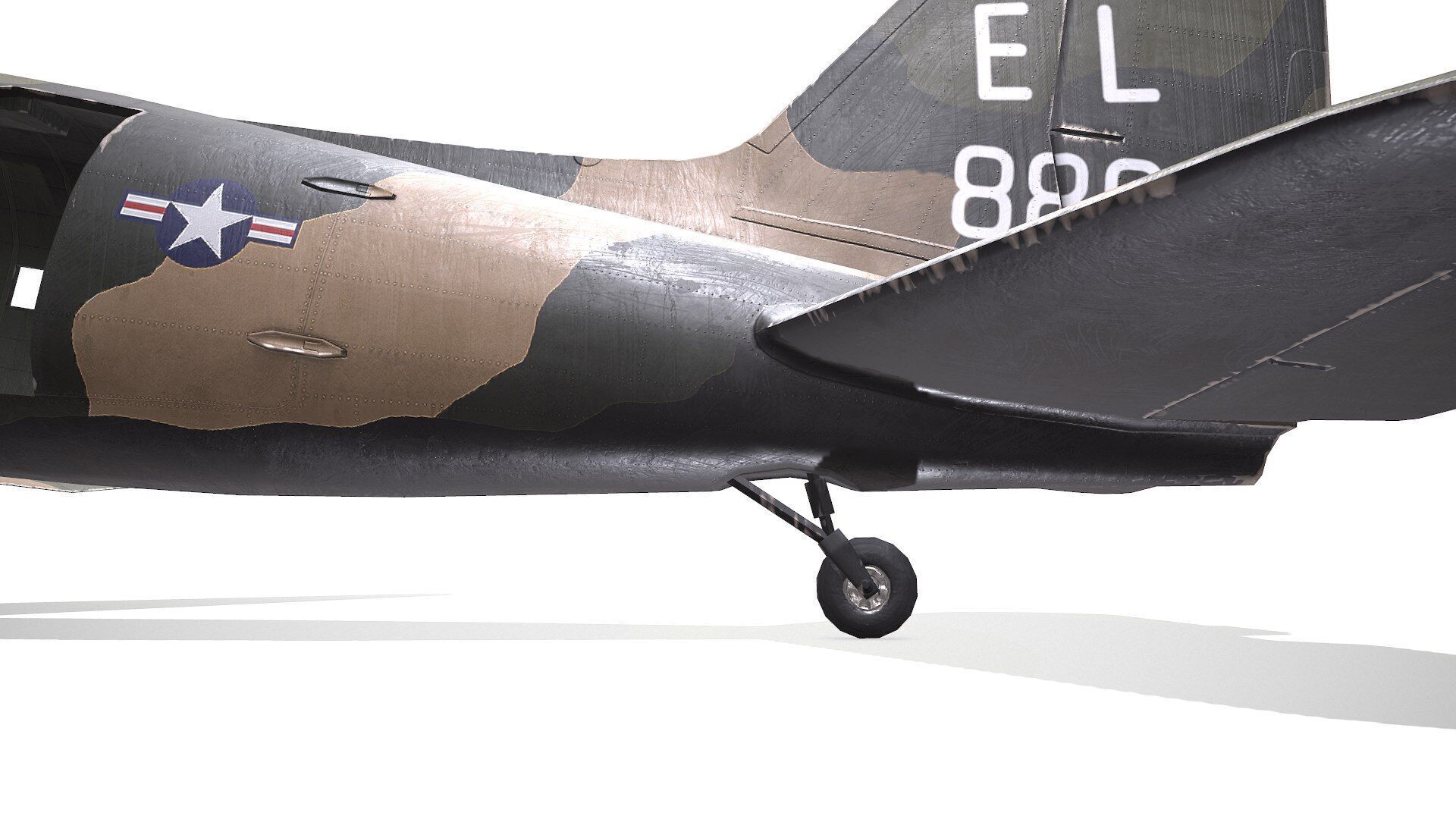 Douglas AC-47 Spooky Gunship Low Poly PBR Low-poly 3D model_32