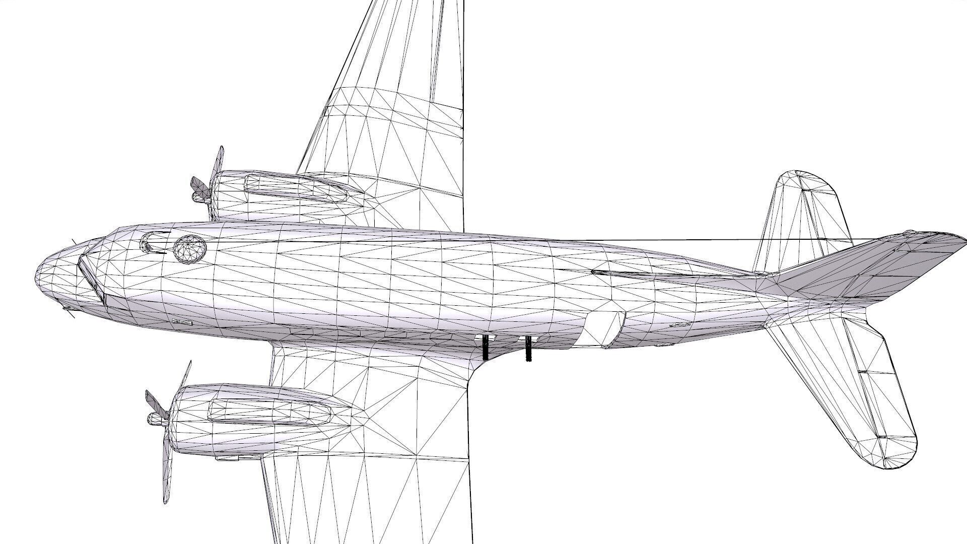 Douglas AC-47 Spooky Gunship Low Poly PBR Low-poly 3D model_36