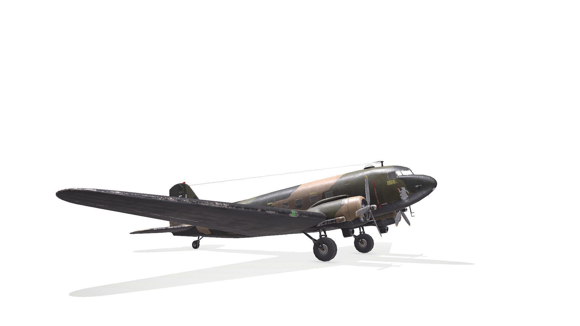 Douglas AC-47 Spooky Gunship Low Poly PBR Low-poly 3D model_20