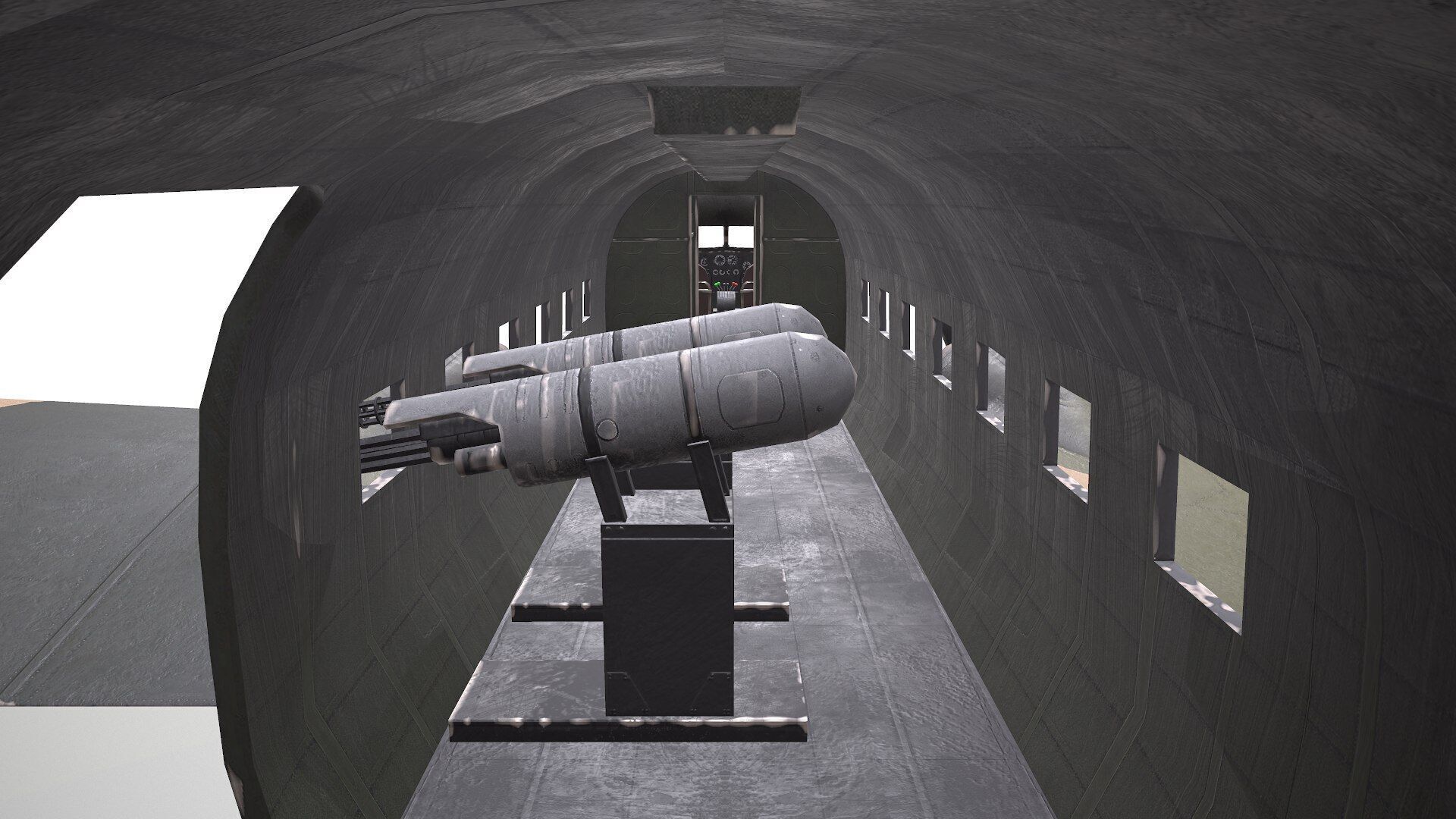 Douglas AC-47 Spooky Gunship Low Poly PBR Low-poly 3D model_9