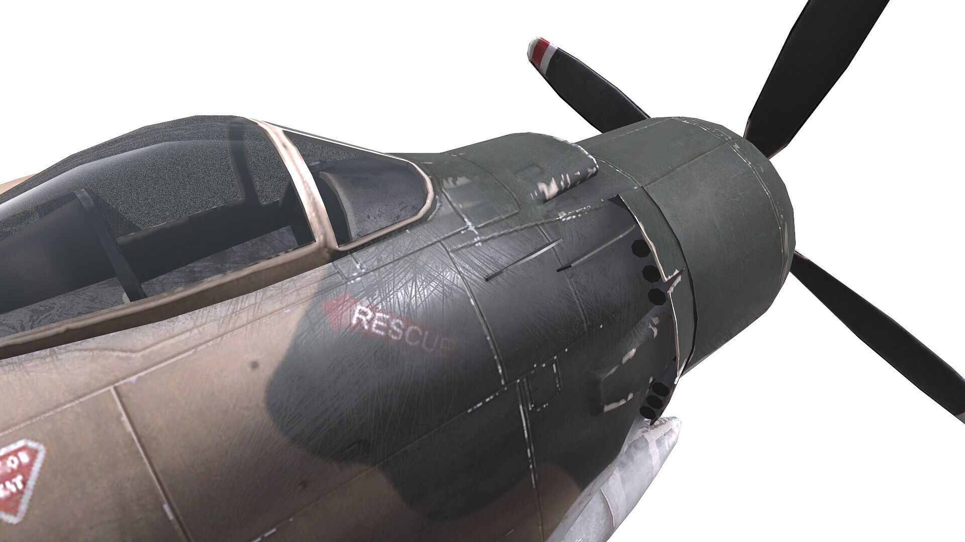 Douglas A-1 Skyraider Low-poly PBR Low-poly 3D model_25