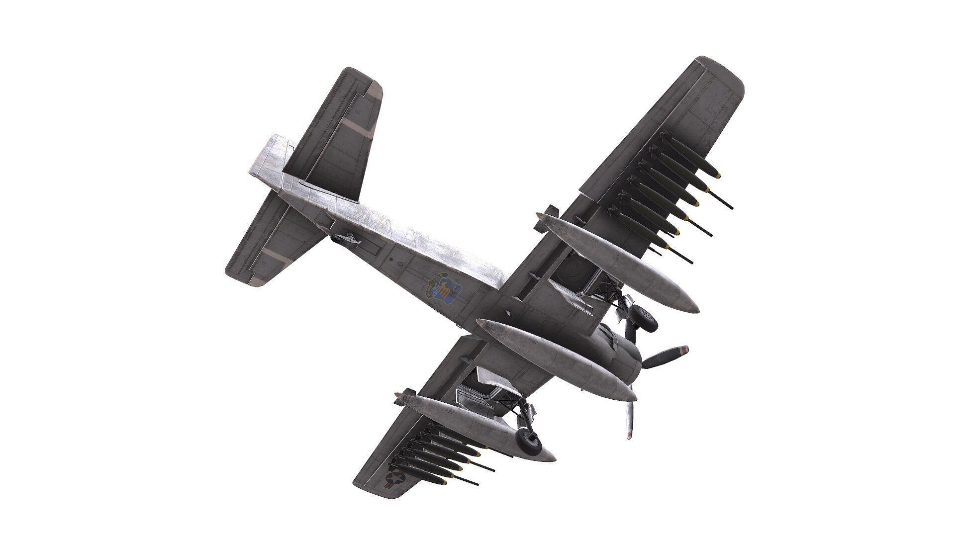 Douglas A-1 Skyraider Low-poly PBR Low-poly 3D model_11