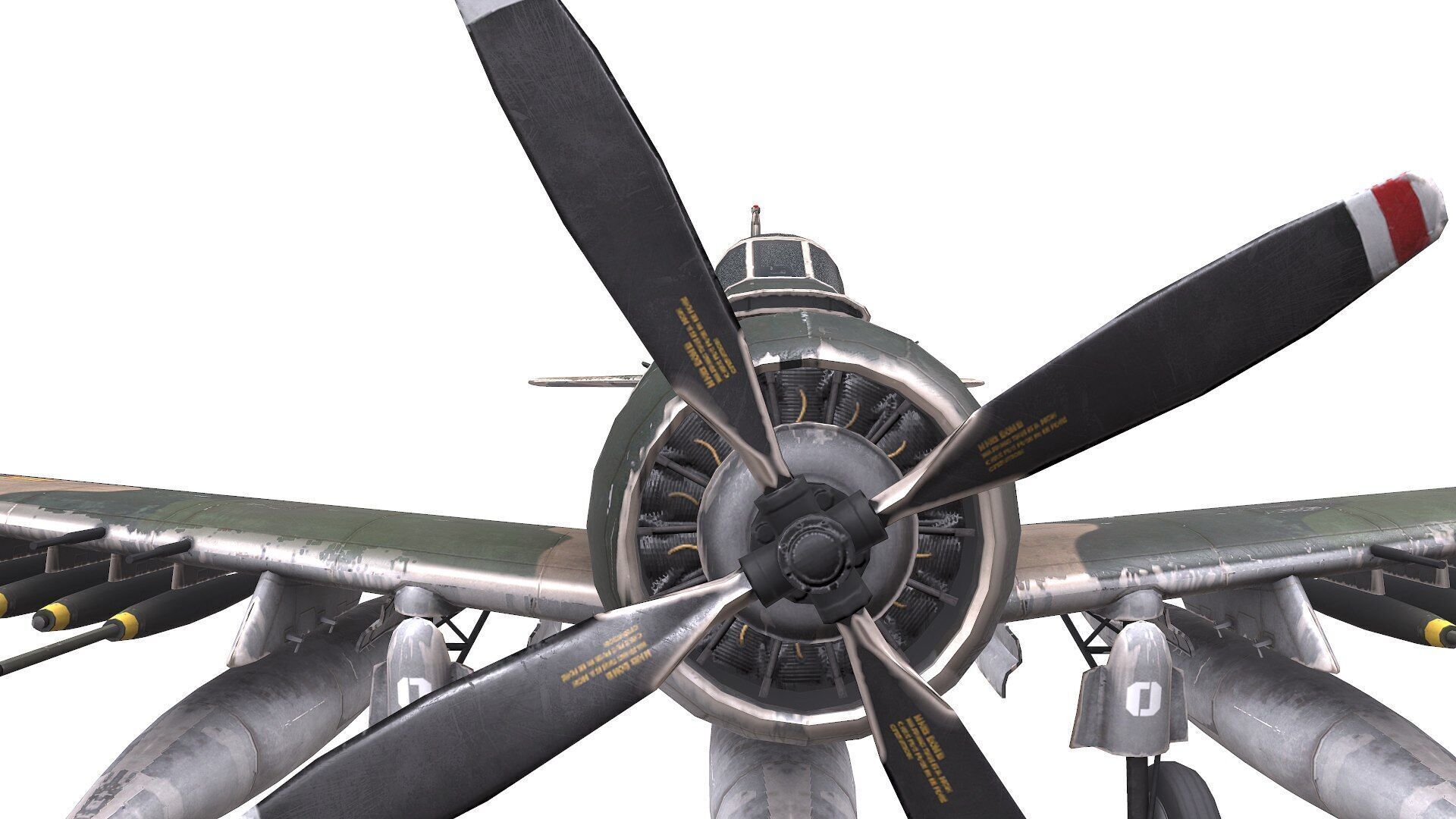 Douglas A-1 Skyraider Low-poly PBR Low-poly 3D model_26