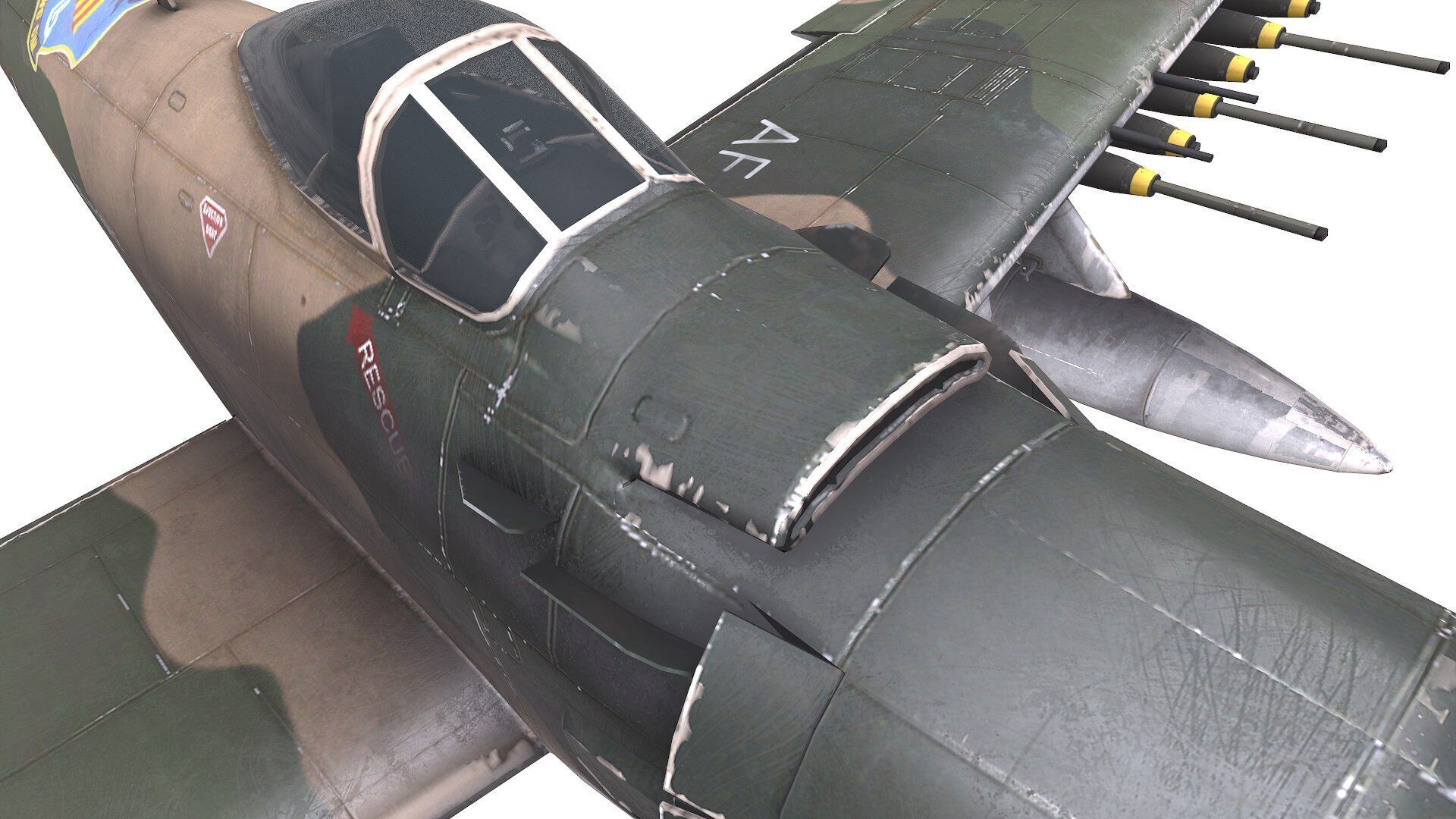 Douglas A-1 Skyraider Low-poly PBR Low-poly 3D model_27