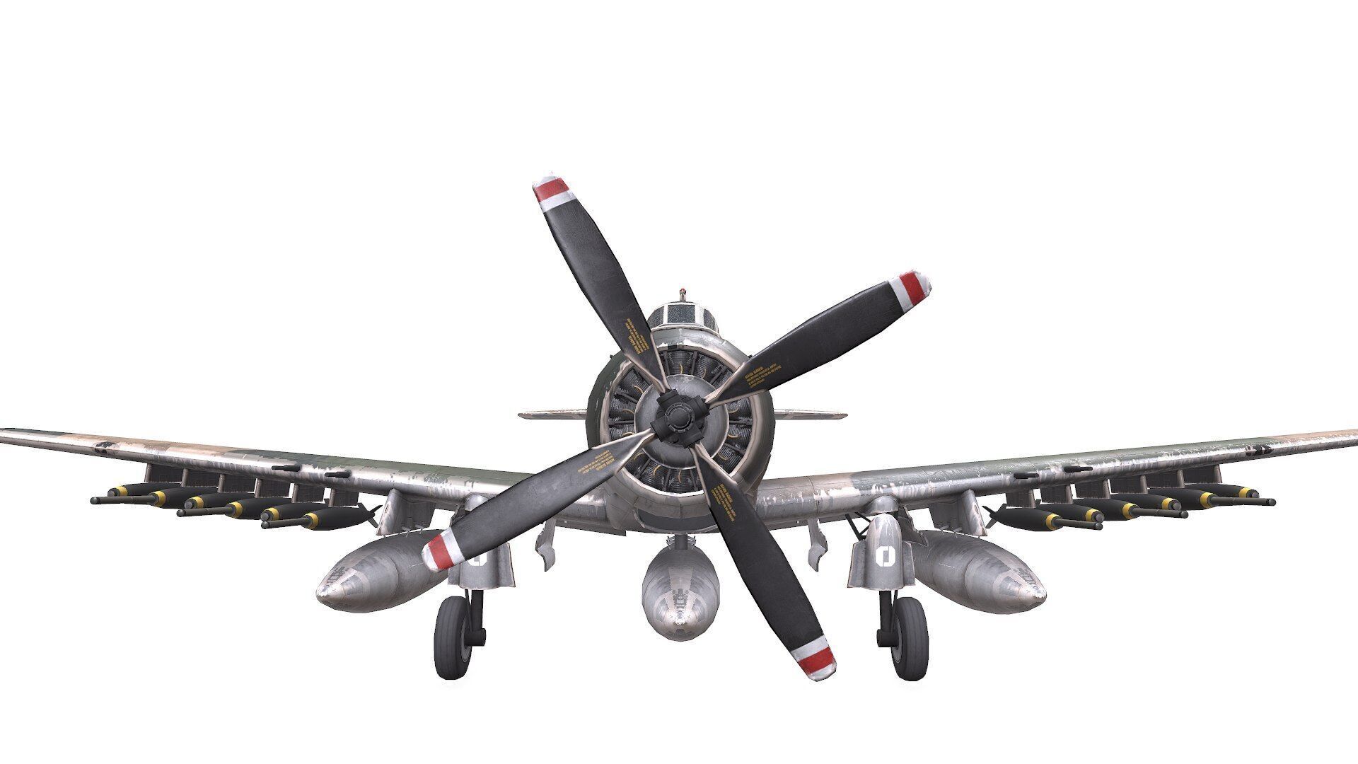 Douglas A-1 Skyraider Low-poly PBR Low-poly 3D model_16
