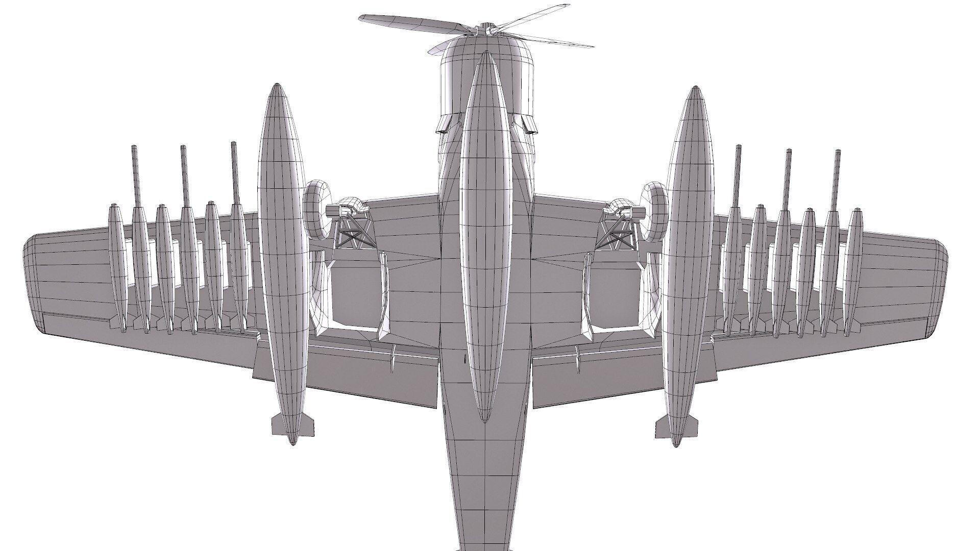Douglas A-1 Skyraider Low-poly PBR Low-poly 3D model_33