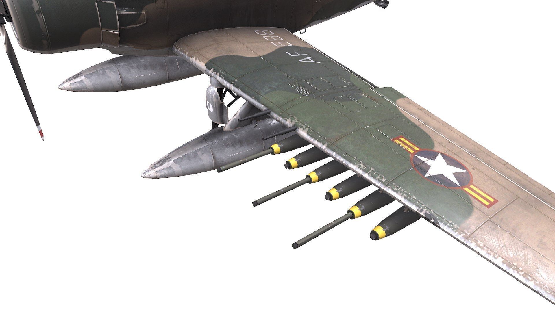 Douglas A-1 Skyraider Low-poly PBR Low-poly 3D model_17