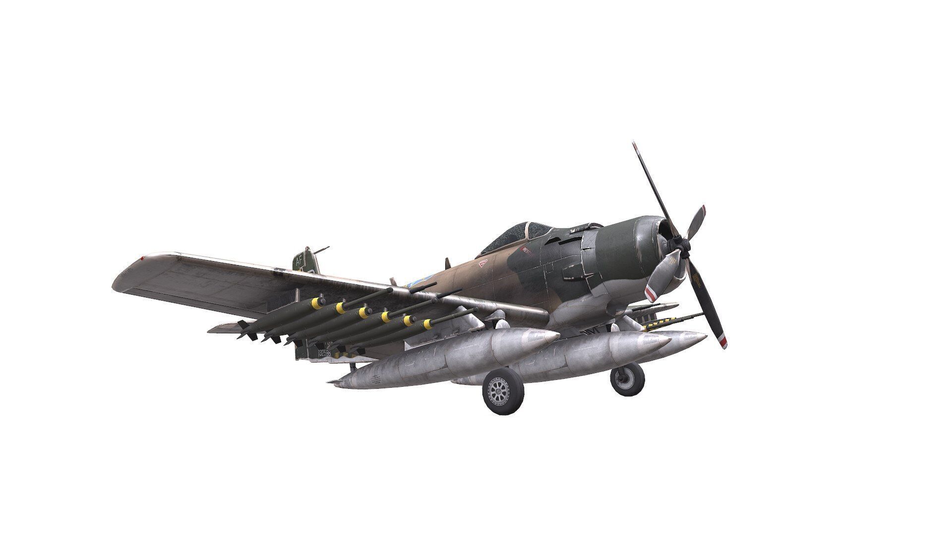 Douglas A-1 Skyraider Low-poly PBR Low-poly 3D model_14