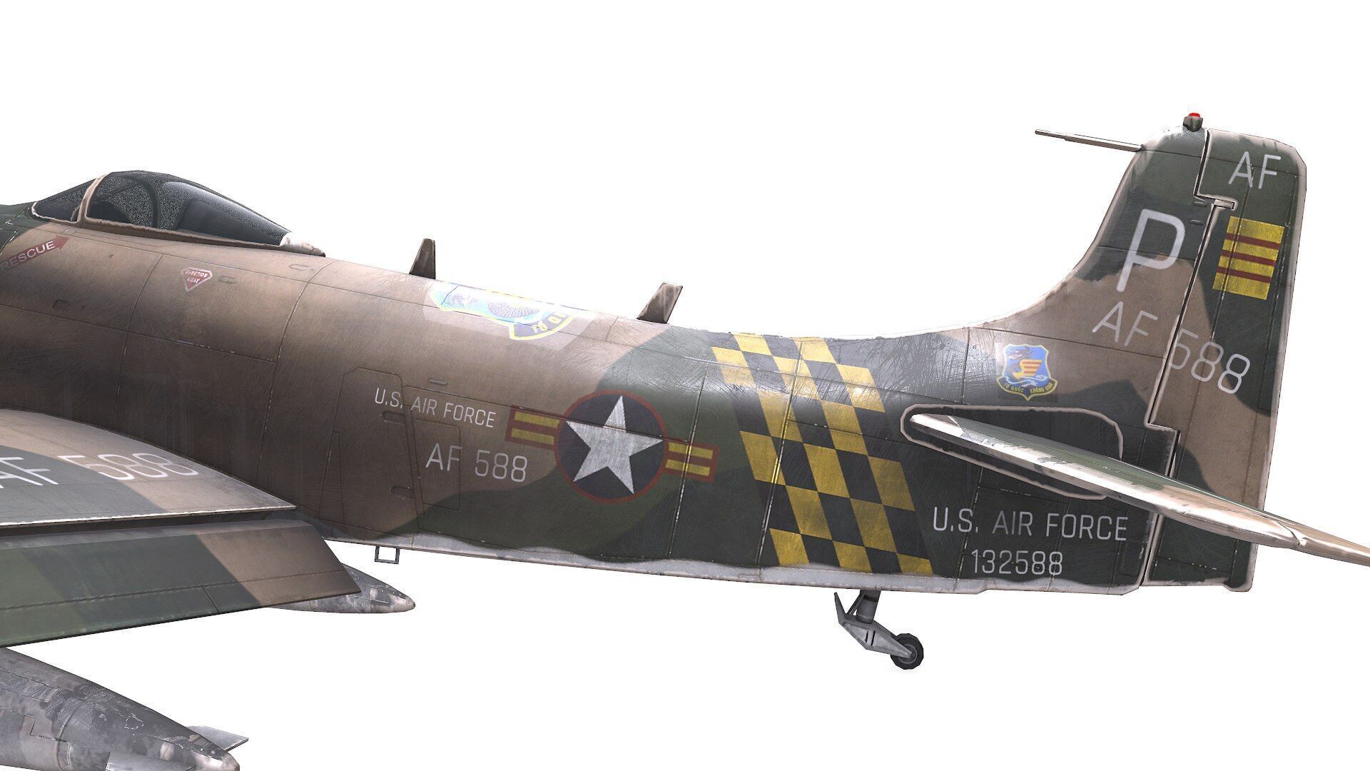 Douglas A-1 Skyraider Low-poly PBR Low-poly 3D model_19