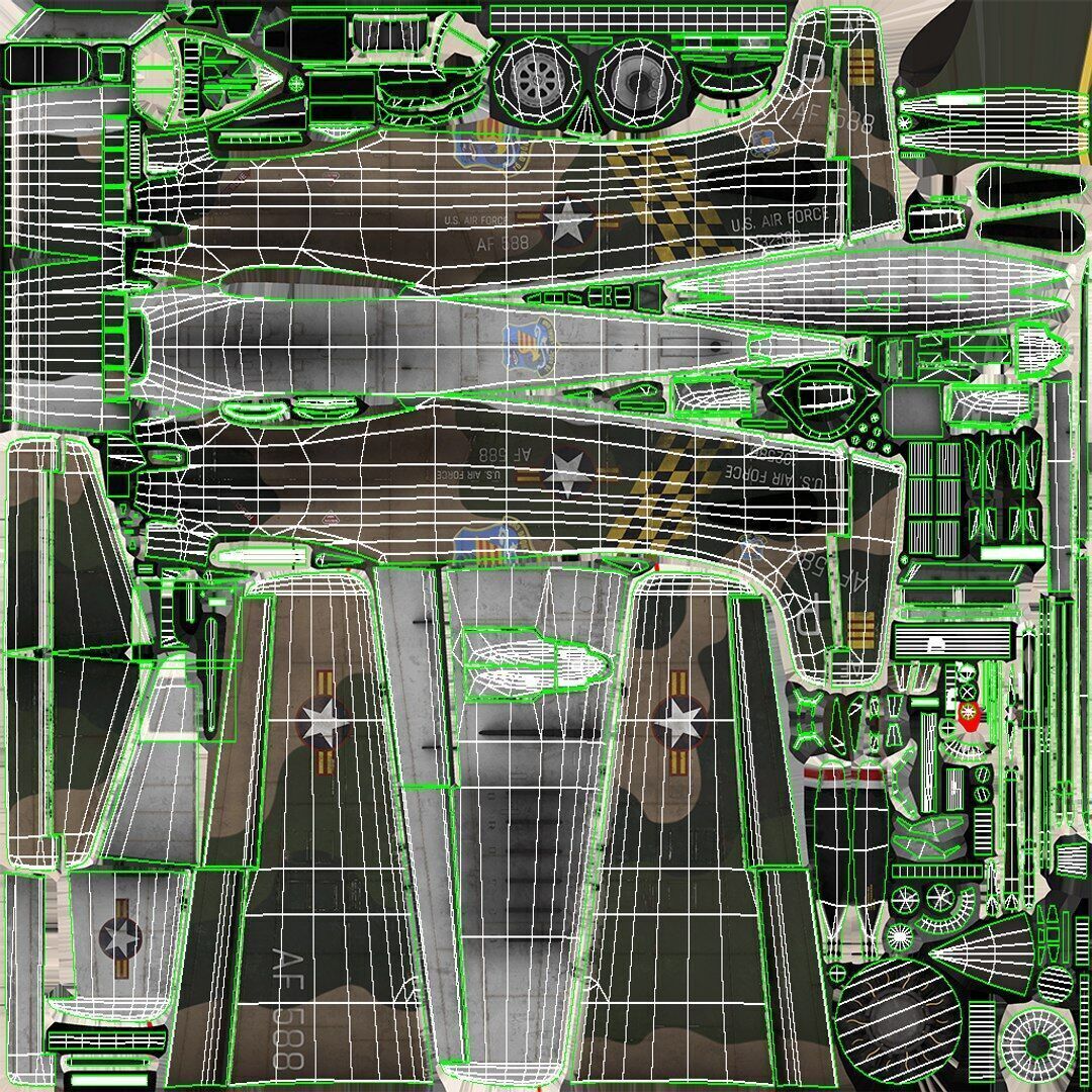 Douglas A-1 Skyraider Low-poly PBR Low-poly 3D model_35