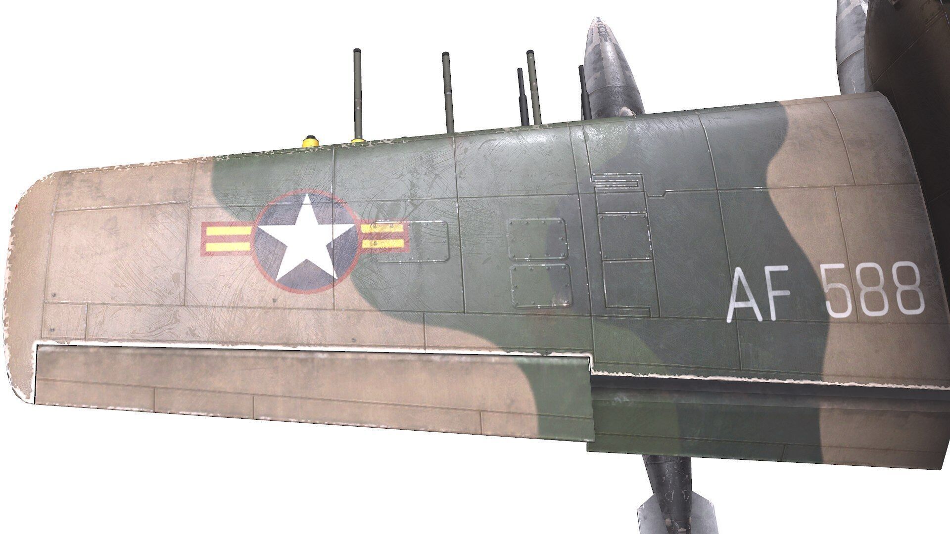 Douglas A-1 Skyraider Low-poly PBR Low-poly 3D model_20