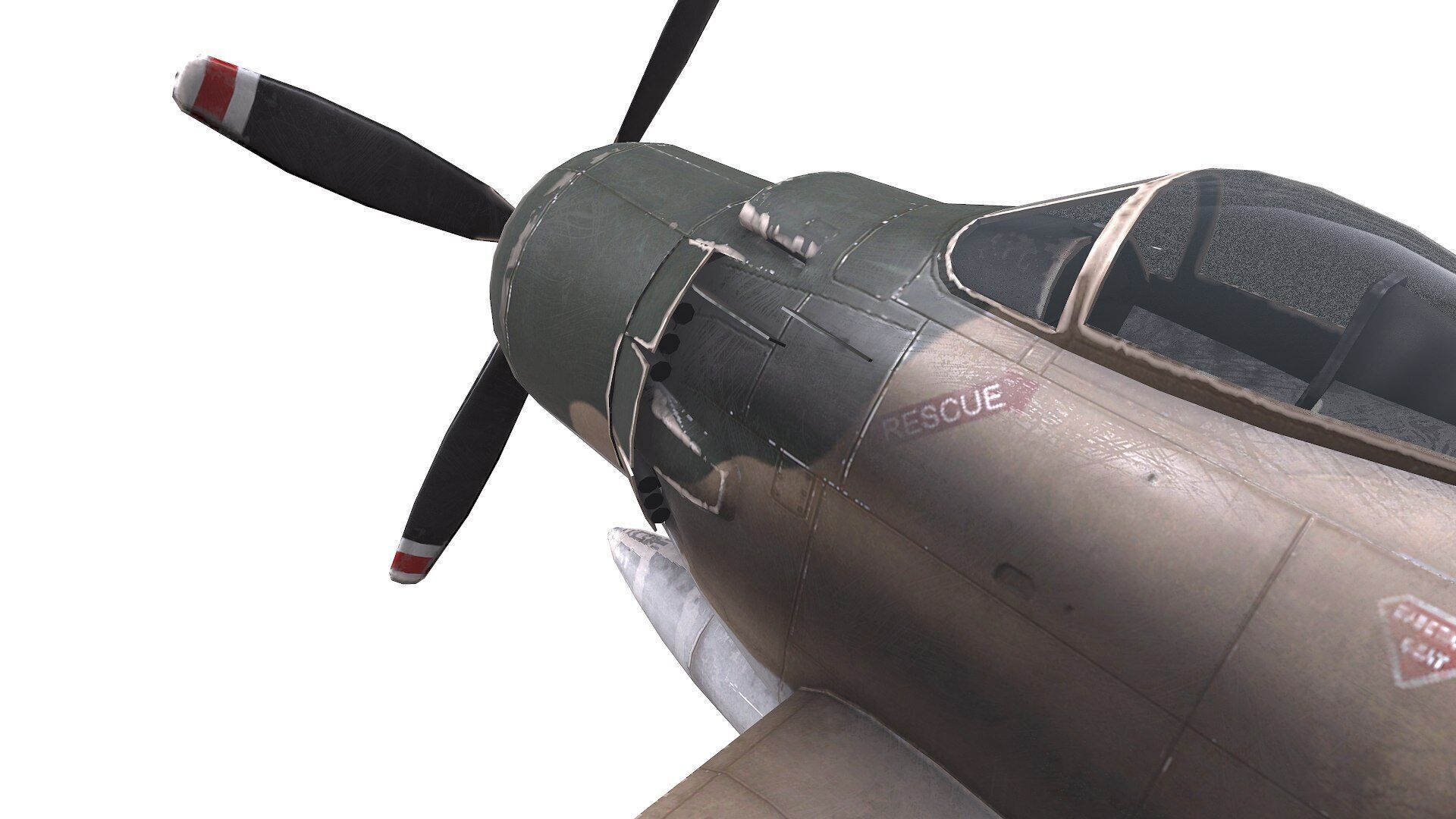 Douglas A-1 Skyraider Low-poly PBR Low-poly 3D model_24