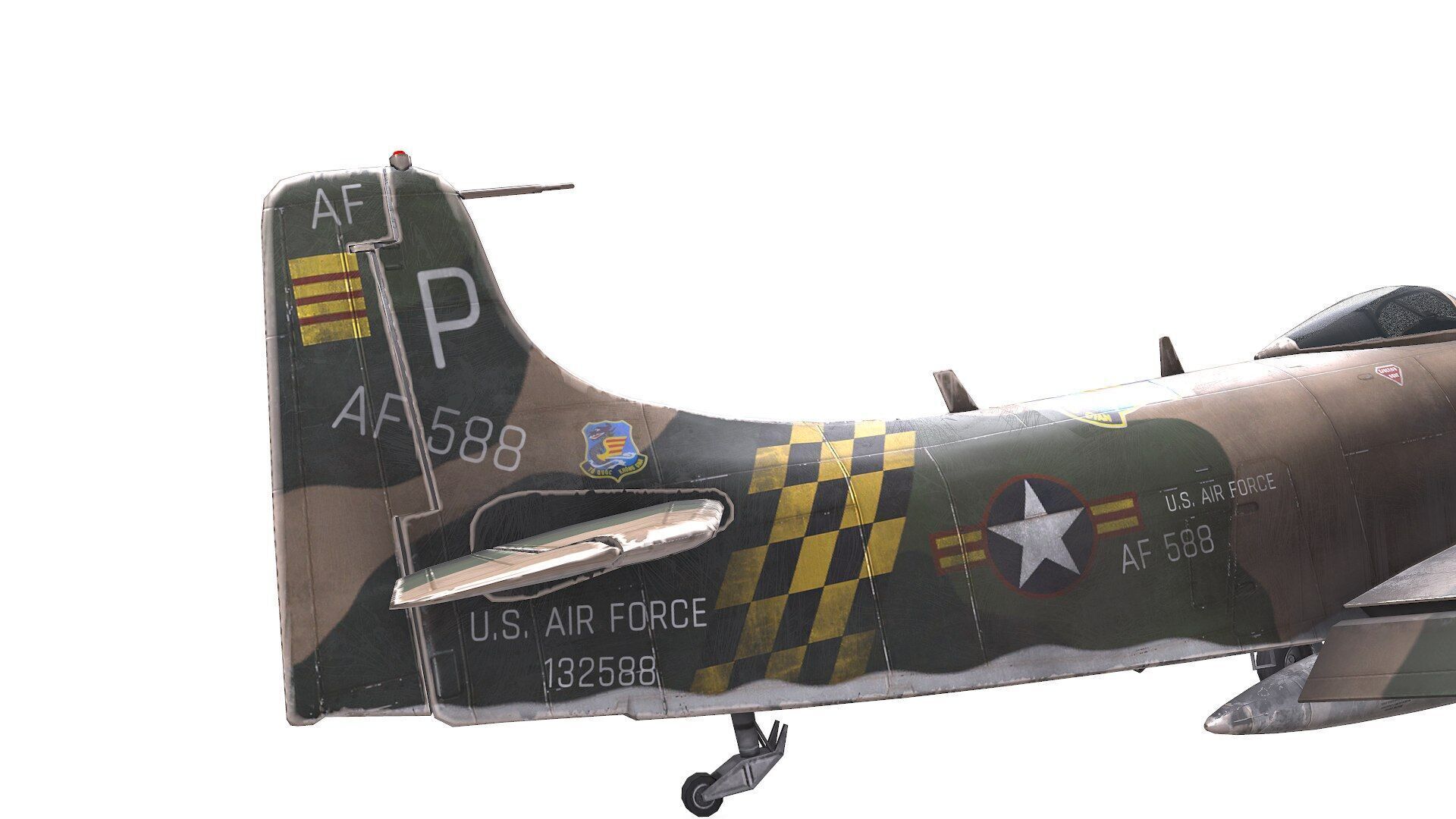 Douglas A-1 Skyraider Low-poly PBR Low-poly 3D model_23