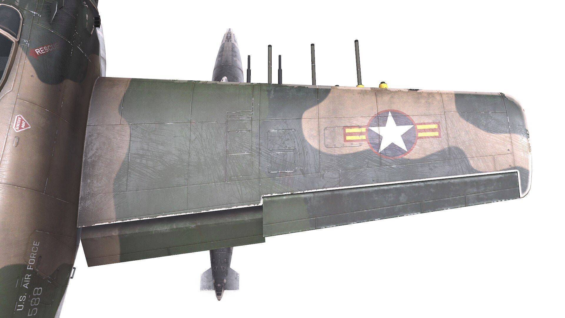 Douglas A-1 Skyraider Low-poly PBR Low-poly 3D model_21