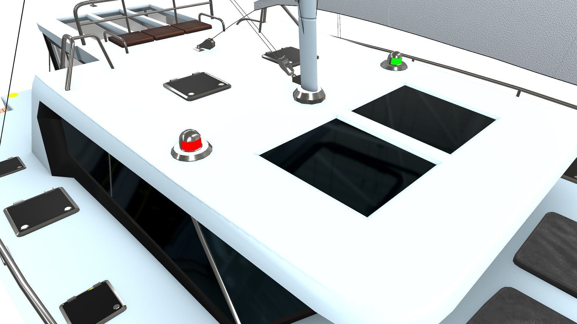 Catamaran Low-Poly PBR Low-poly 3D model_16