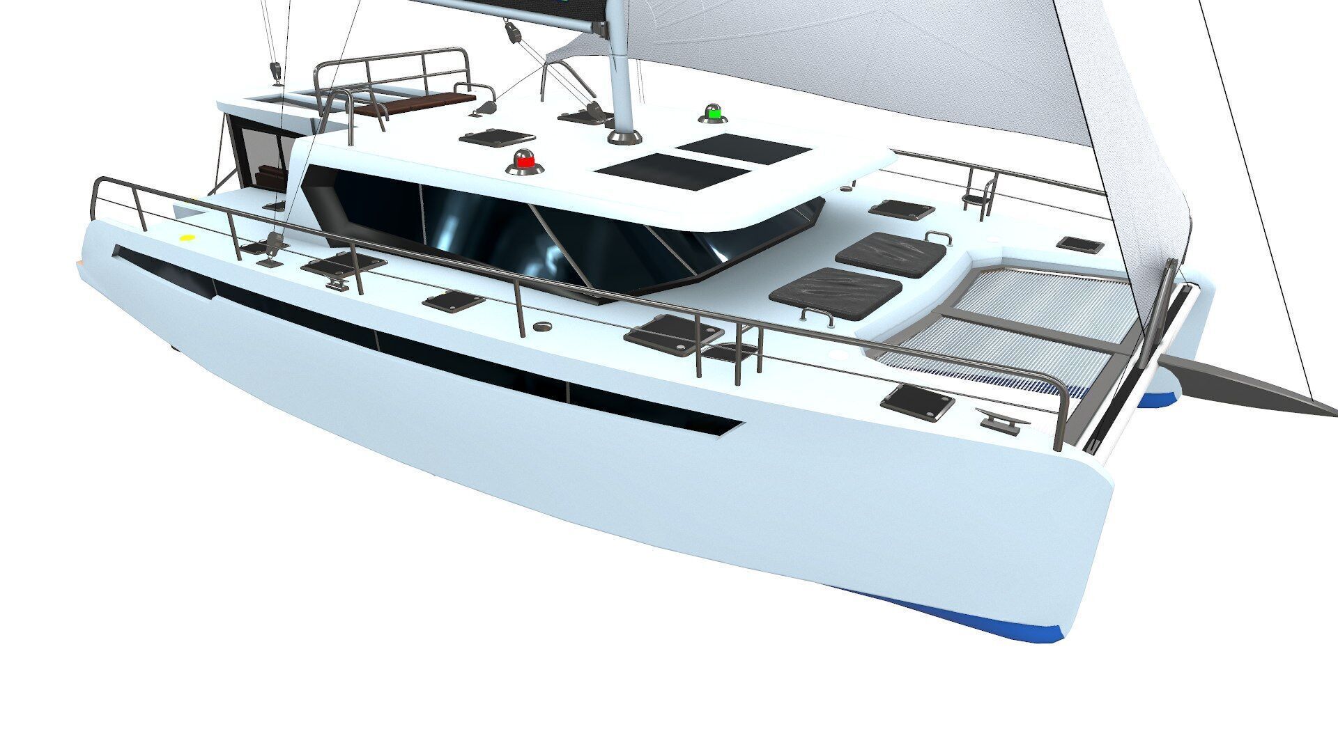 Catamaran Low-Poly PBR Low-poly 3D model_12