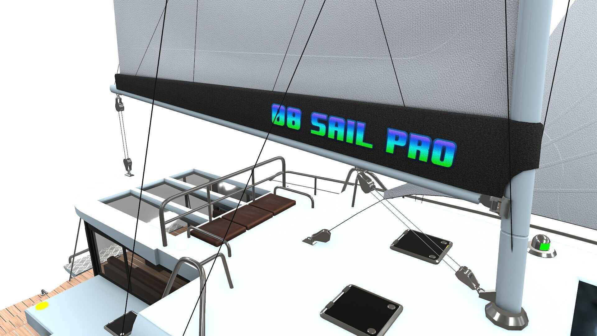 Catamaran Low-Poly PBR Low-poly 3D model_17