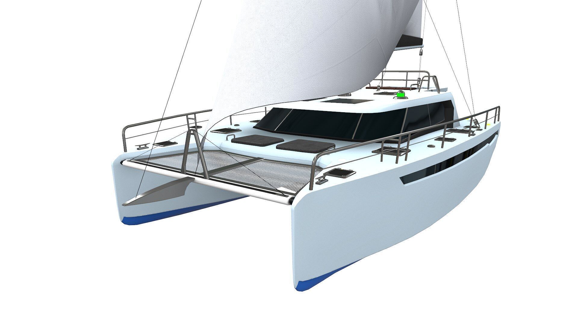 Catamaran Low-Poly PBR Low-poly 3D model_27