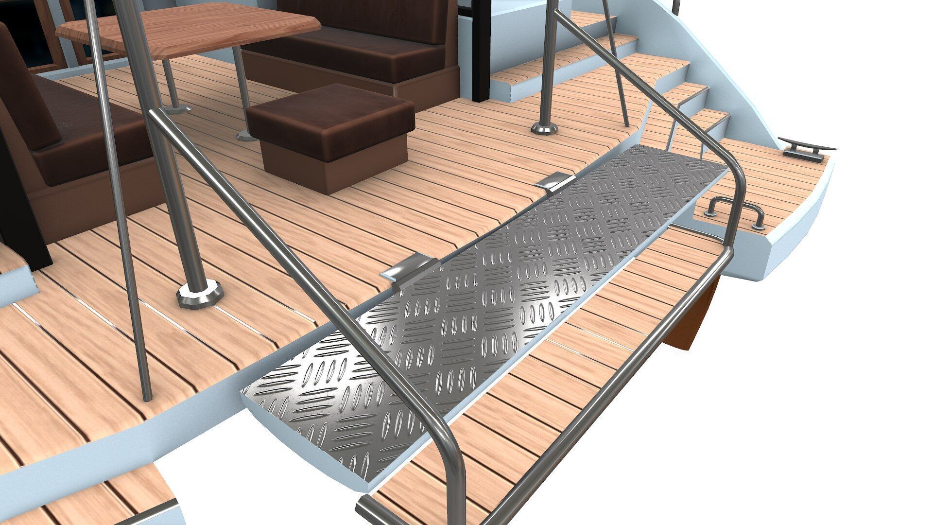 Catamaran Low-Poly PBR Low-poly 3D model_23