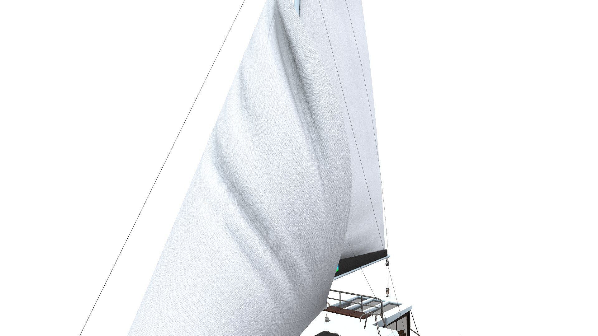 Catamaran Low-Poly PBR Low-poly 3D model_28