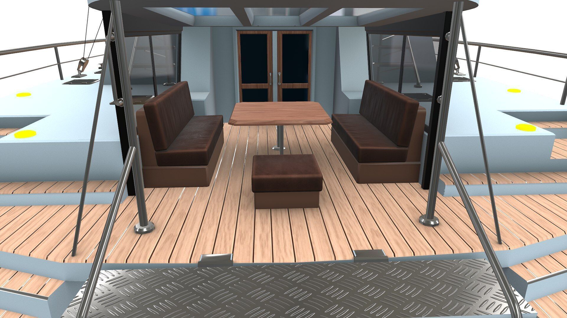 Catamaran Low-Poly PBR Low-poly 3D model_8