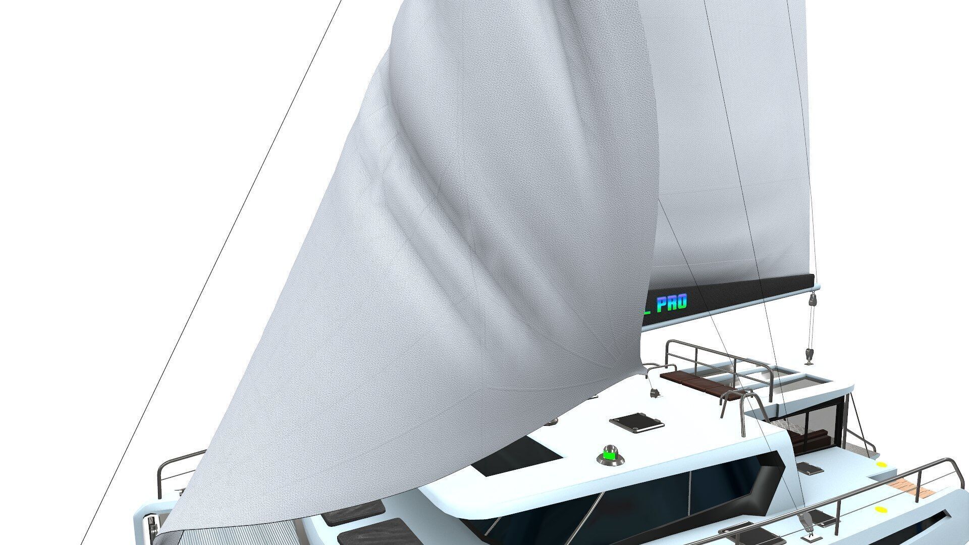 Catamaran Low-Poly PBR Low-poly 3D model_14