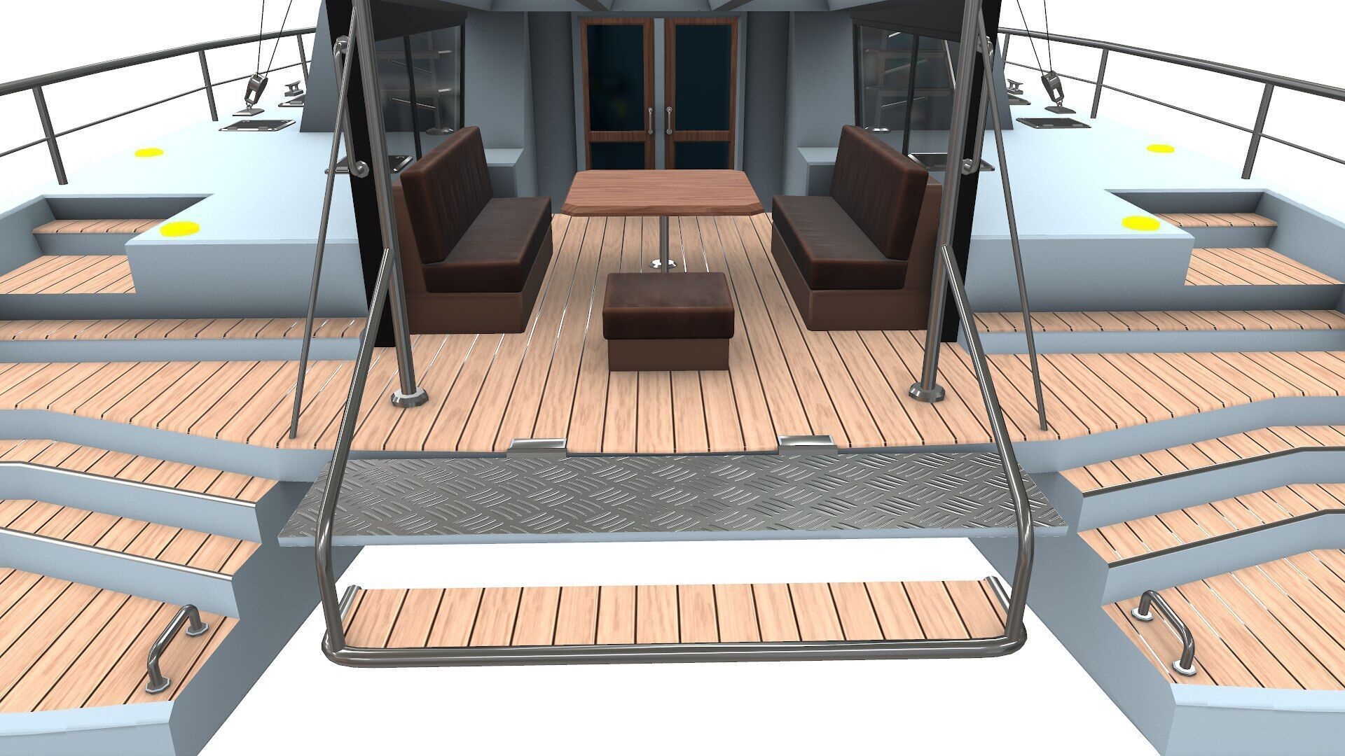 Catamaran Low-Poly PBR Low-poly 3D model_7