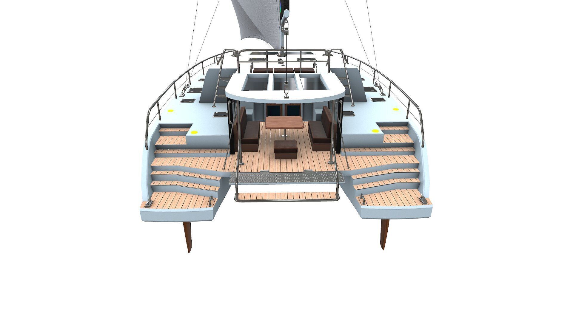 Catamaran Low-Poly PBR Low-poly 3D model_6