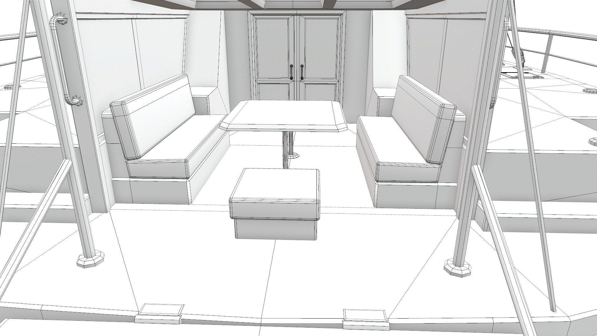 Catamaran Low-Poly PBR Low-poly 3D model_35