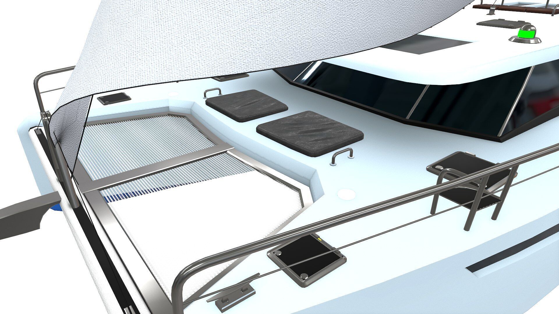 Catamaran Low-Poly PBR Low-poly 3D model_15