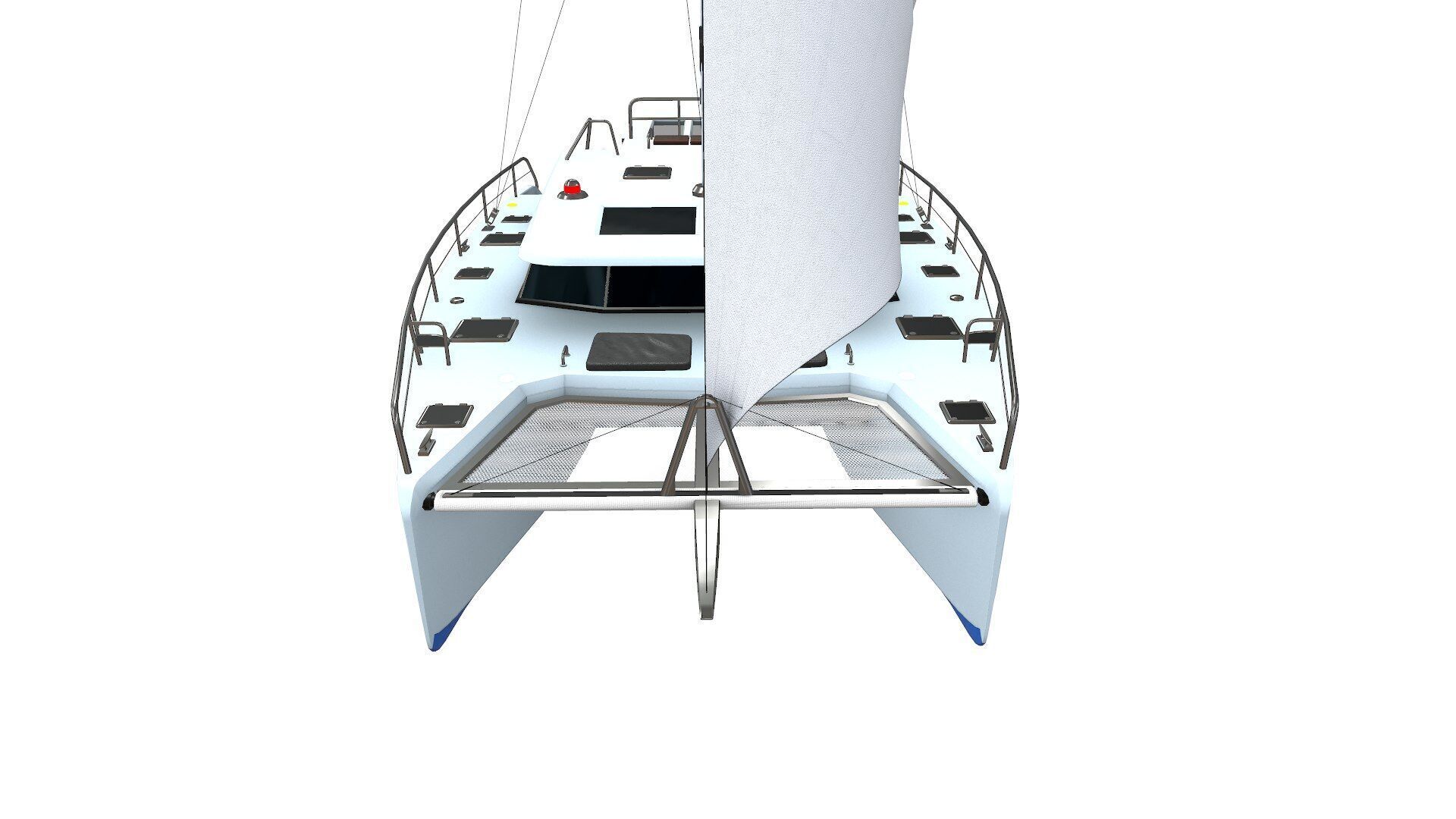Catamaran Low-Poly PBR Low-poly 3D model_13