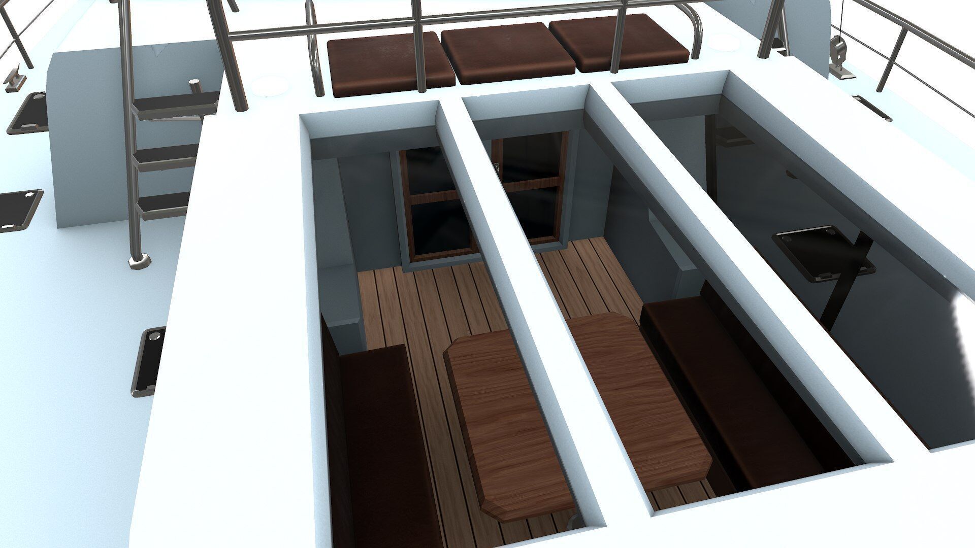 Catamaran Low-Poly PBR Low-poly 3D model_20