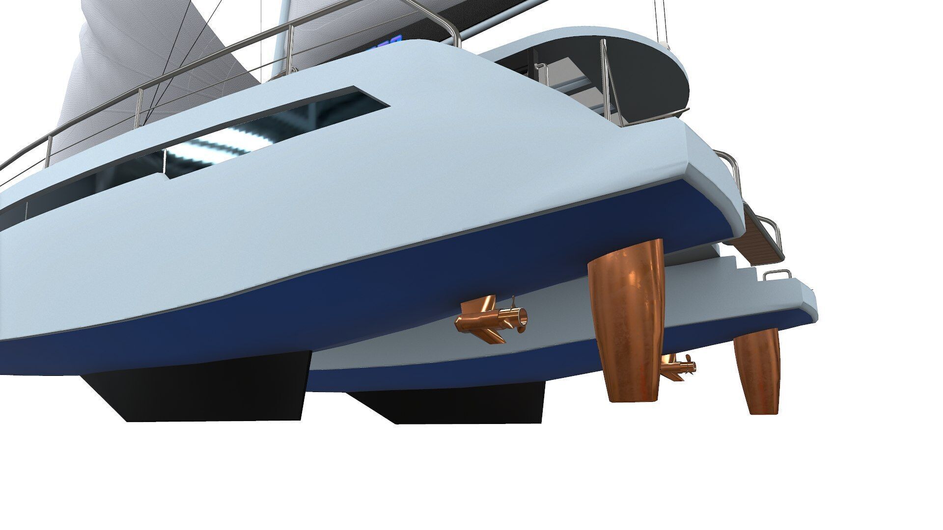 Catamaran Low-Poly PBR Low-poly 3D model_25