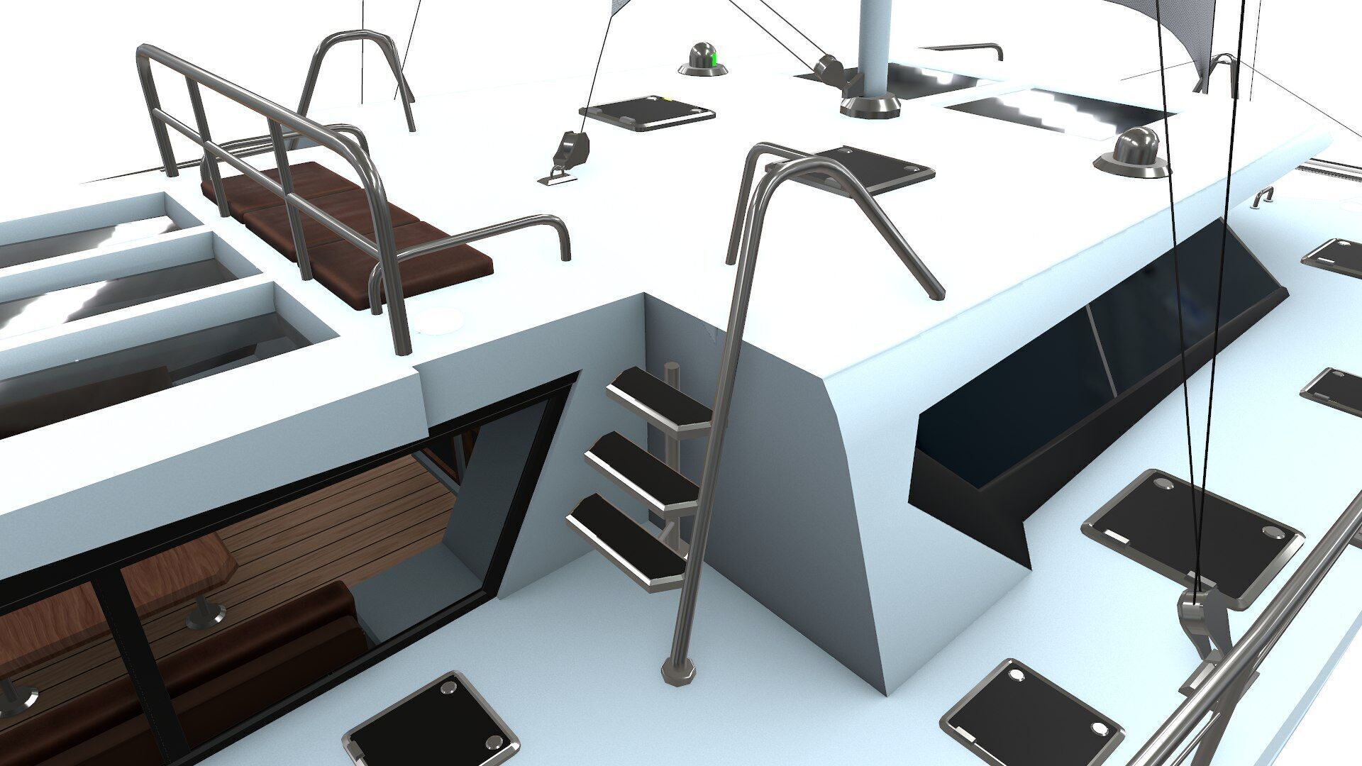 Catamaran Low-Poly PBR Low-poly 3D model_19