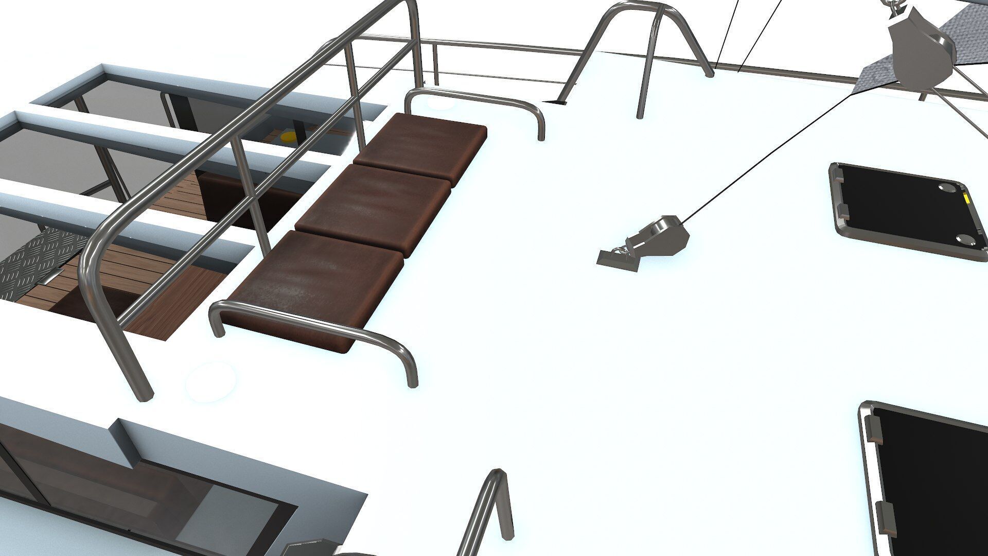 Catamaran Low-Poly PBR Low-poly 3D model_18