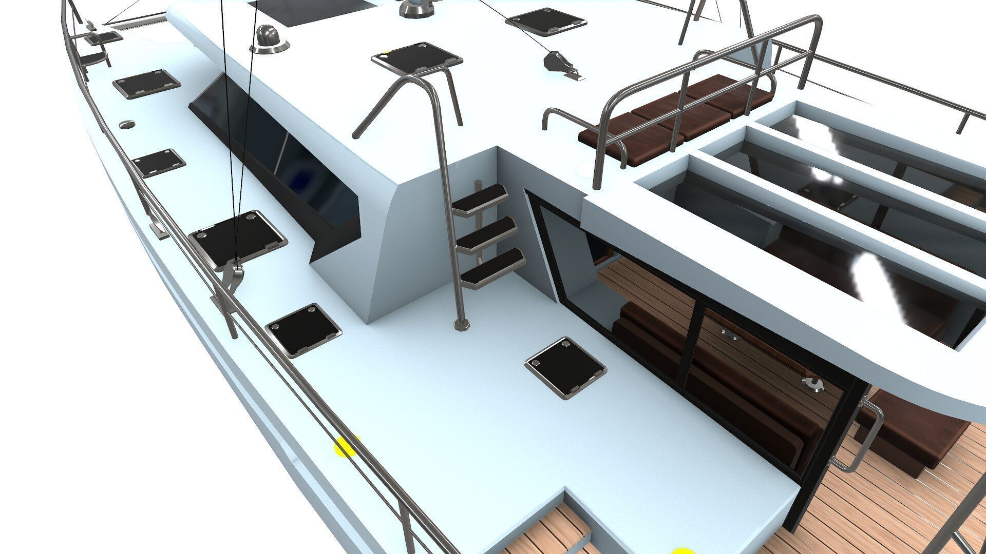 Catamaran Low-Poly PBR Low-poly 3D model_21